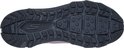 Zool van een paarse wandelschoen voor dames, met profiel en Skechers 'S' logo.