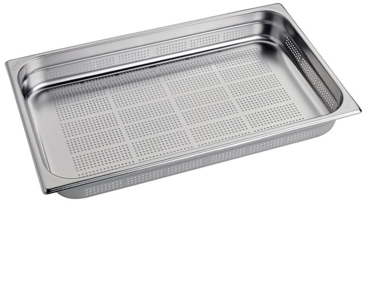 Gastro M geperforeerde RVS GN 1/1 bak 6,5cm diep