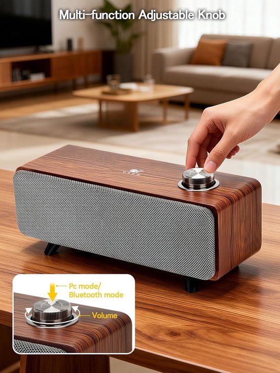 Computerluidsprekers - Bluetooth soundbar - Muziek luisteren - Met subwoofer - 26x10x10 cm - Zwart — afbeelding 5