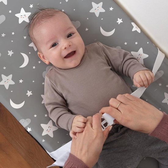 Aankleedkussenhoezen Baby - Luierwissel Hoezen - Comfortabel Verschoonmoment - Ultra Rekbaar Zacht - 2 Stuks - Regenboog Sterren — afbeelding 3