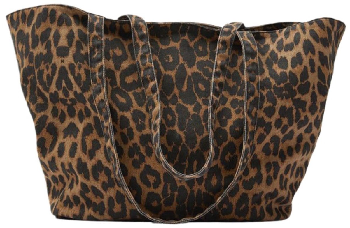 COOAU - Luipaardprint totebag voor dames - Grote capaciteit tas - Enkelschouder tas voor dames - Grote luipaardprint tas - 50x19x12cm