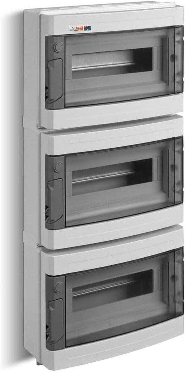 Zekeringkast Vochtige Ruimte - Onderverdeling Kast - Elektrische Installatie - IP55 Vochtbestendig - 3 Rijen - Grijs