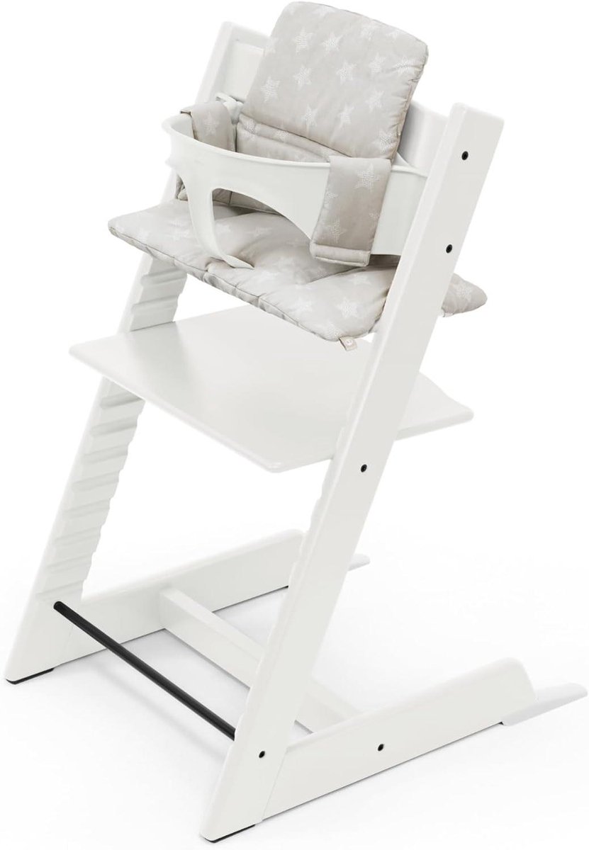 Kinderstoel - Eetstoel baby - Samen eten - Groeit mee - 57 x 83 x 46 cm - Wit Zilver