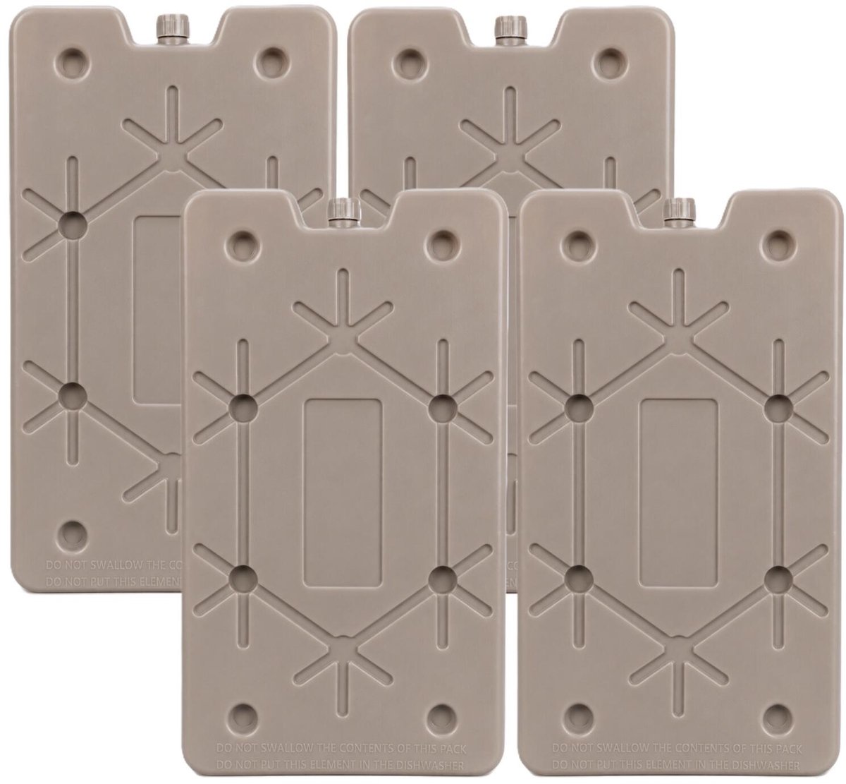 Excellent Houseware Koelelement Ice Pack - 4x - beige - polyethyleen - 350 gr - 24 x 14 x 1.5 cm