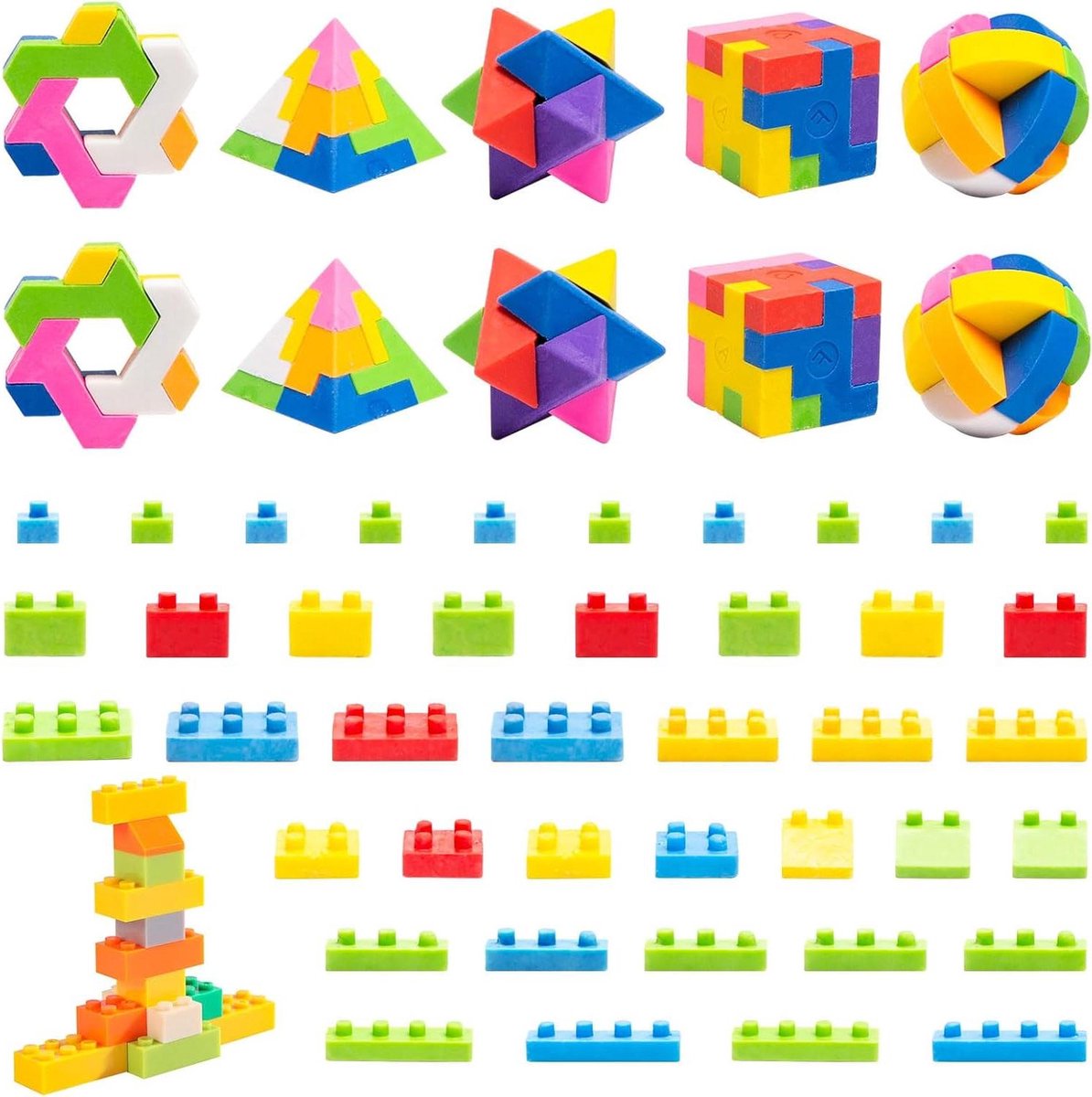 Puzzel Gummetjes - Cadeautjes Kinderen - Feestelijke Giveaways - 3D Puzzel Ontwerp - 30 Stuks - Veelkleurig