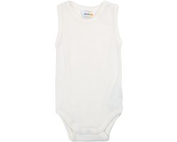 Joha baby romper - mouwloos - 100% merinowol - kleur naturel - maat 70