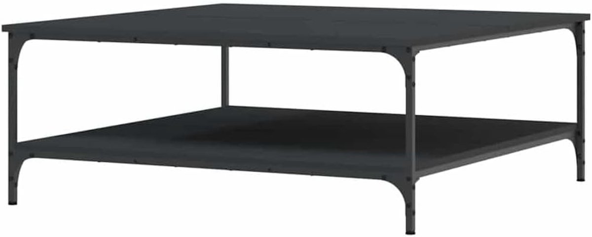 Koffietafel - Salontafel - Woonkamer Inrichten - Verwerkt Hout - 100x100x40 cm - Zwart