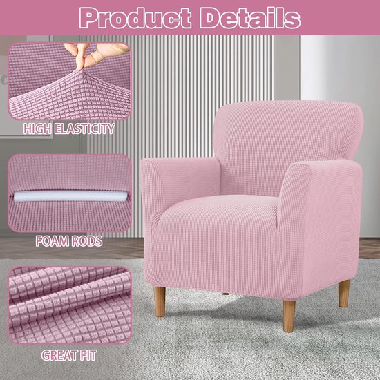 Fauteuilhoes met armleuningen, elastisch, fluwelen bankovertrek voor stoelen en gestoffeerde stoelen, zachte stoelbeschermer, stoelhoes, universele pasvorm voor woonkamer — afbeelding 3