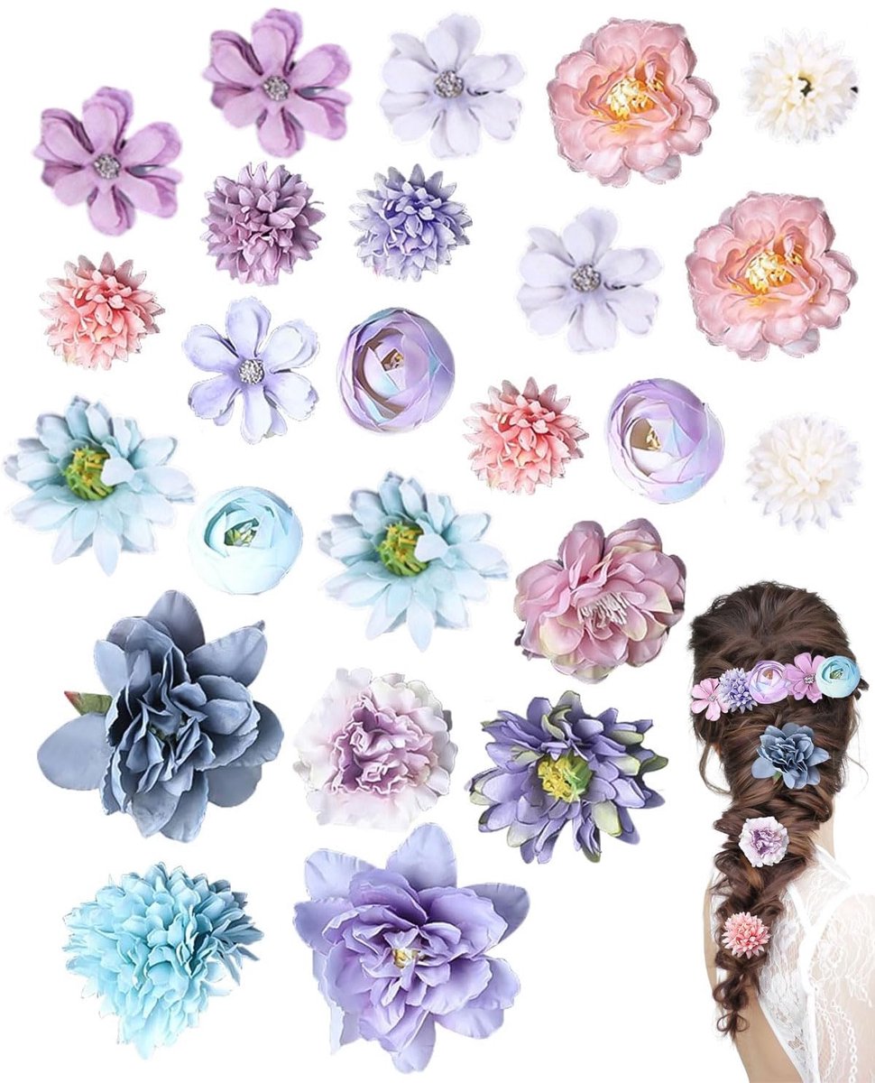 Kunstbloemen zum Basteln,kostuum bloem,Kunstbloemen Koppen,klein Blüten bloemen deco Seidenbloemen Koppen für DIY Basteln Hochzeitsfeest Home Handwerk Deko(violett)