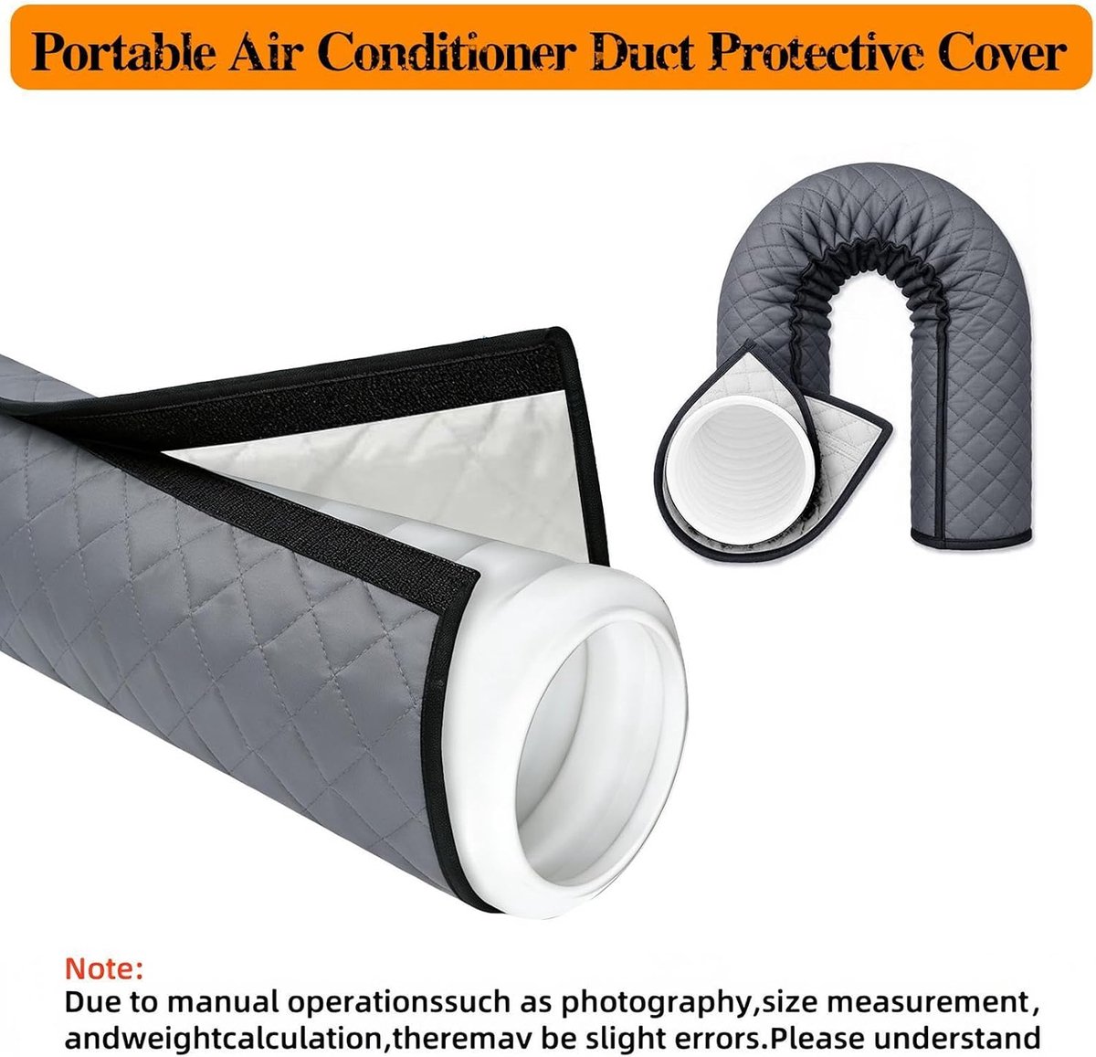 Draagbare Airconditioner Slanghoes - 150x53cm - Beschermhoes voor airconditioningslang met ritssluiting - Mobiele Airconditioning Accessoires - Airco Slanghoes - Airco Beschermhoes - Isolatiehoes - Stofdicht en Warmte isolerend - Grijs – foto 7