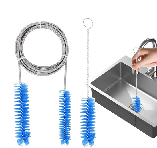 Afvoerborstel, flexibele slangreinigingsborstel, en zacht en flexibel reinigingsgereedschap voor thuis, badkamer, toilet, keukenspoelbak, douche, koelkast, B — afbeelding 4