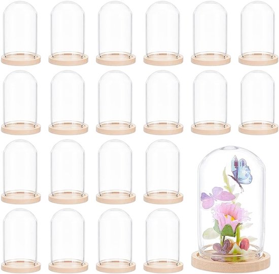 30 mini cloches en verre, cloche en verre pour l'affichage, cloche pour pots pour le bureau, la décoration intérieure, les décorations florales, les travaux manuels