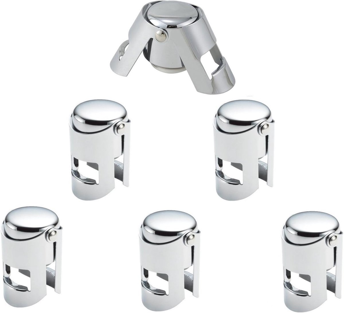 6 STKS Champagne Stopper Rvs Vacuüm Wijn Fles Stopper Behoud Versheid Afdichting Plug (6)