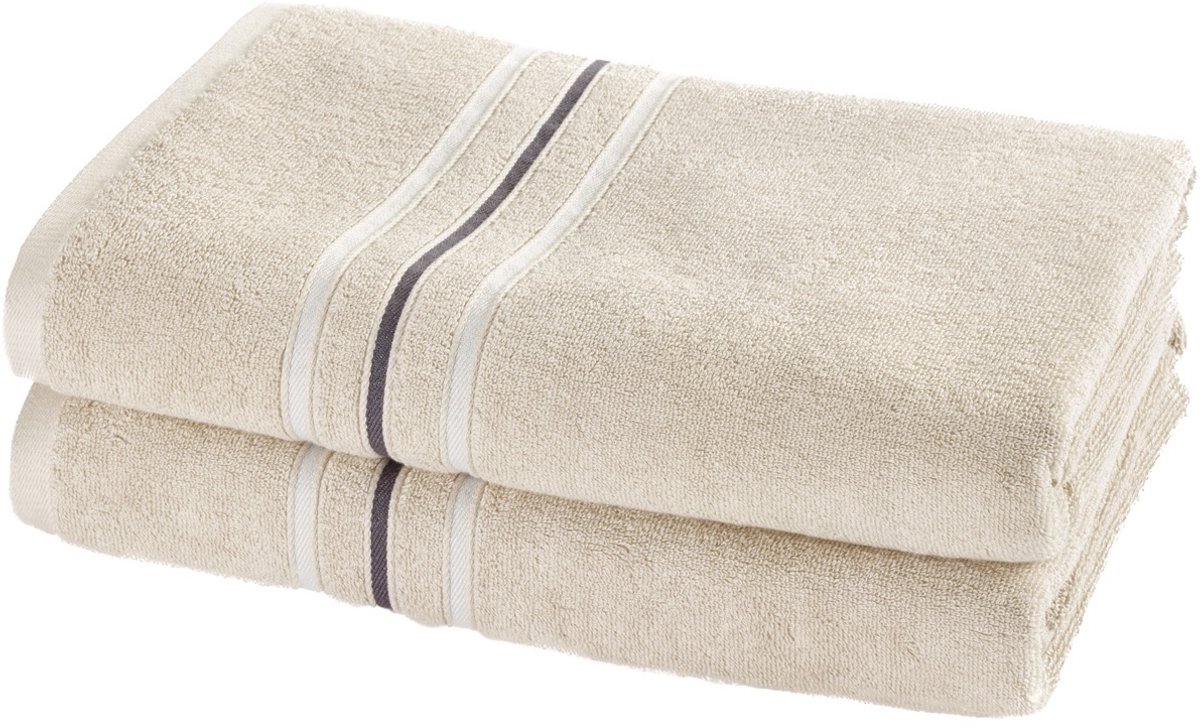 Moodit Douchelaken Empress - Sand - set 2 st. - 70 x 140 cm - 100% Katoen