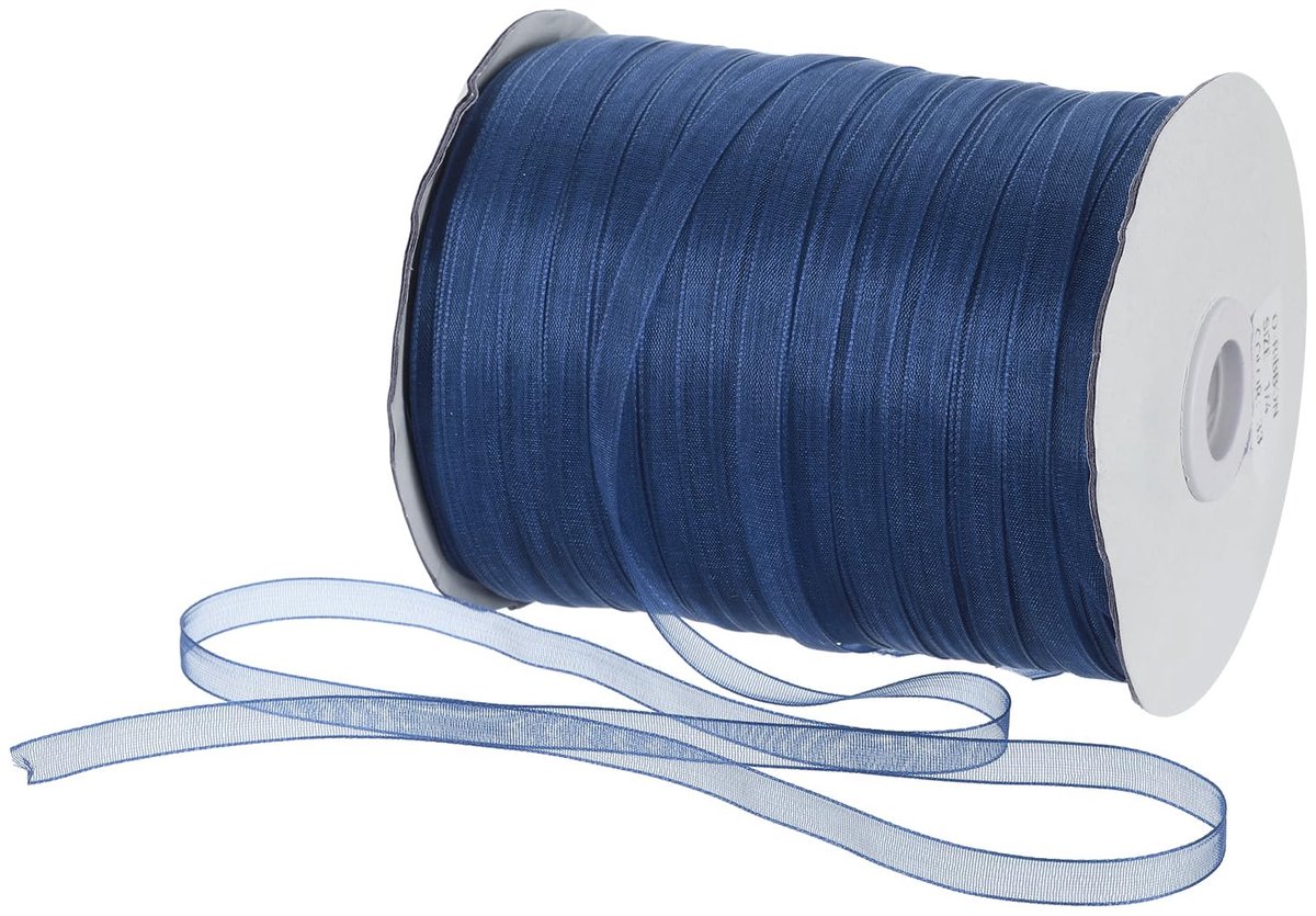 DMiotech Organza lint 500 m diep blauw chiffon lint glinsterend doorschijnend geschenkverpakkingslinten voor bloemboeketten bruiloft verjaardag doe-het-zelf decoratie