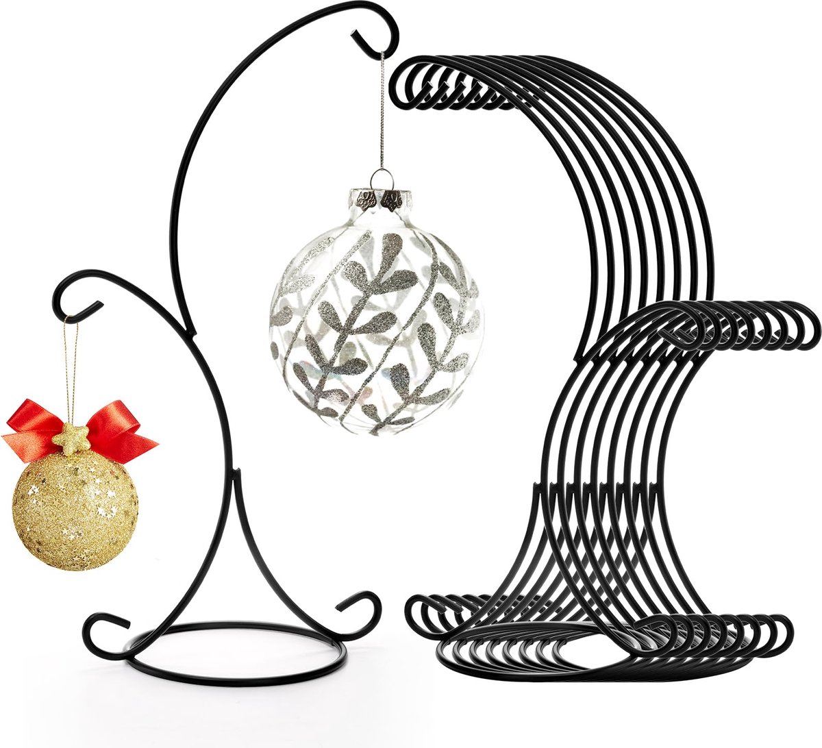 Set van 8 decoratieve displaystandaards, 14 inch ijzeren pothook standaards met haken voor hangende luchtplantenhouders en glazen plantenbakken, thuis, Kerstmis, bruiloft, feestdecoratie