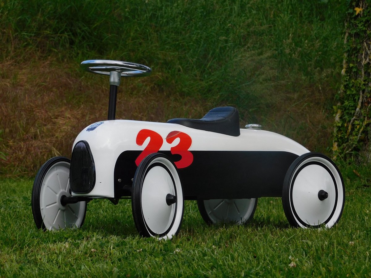 Vintage Auto - Zwart Wit #23 - 74 x 40 cm - Metaal