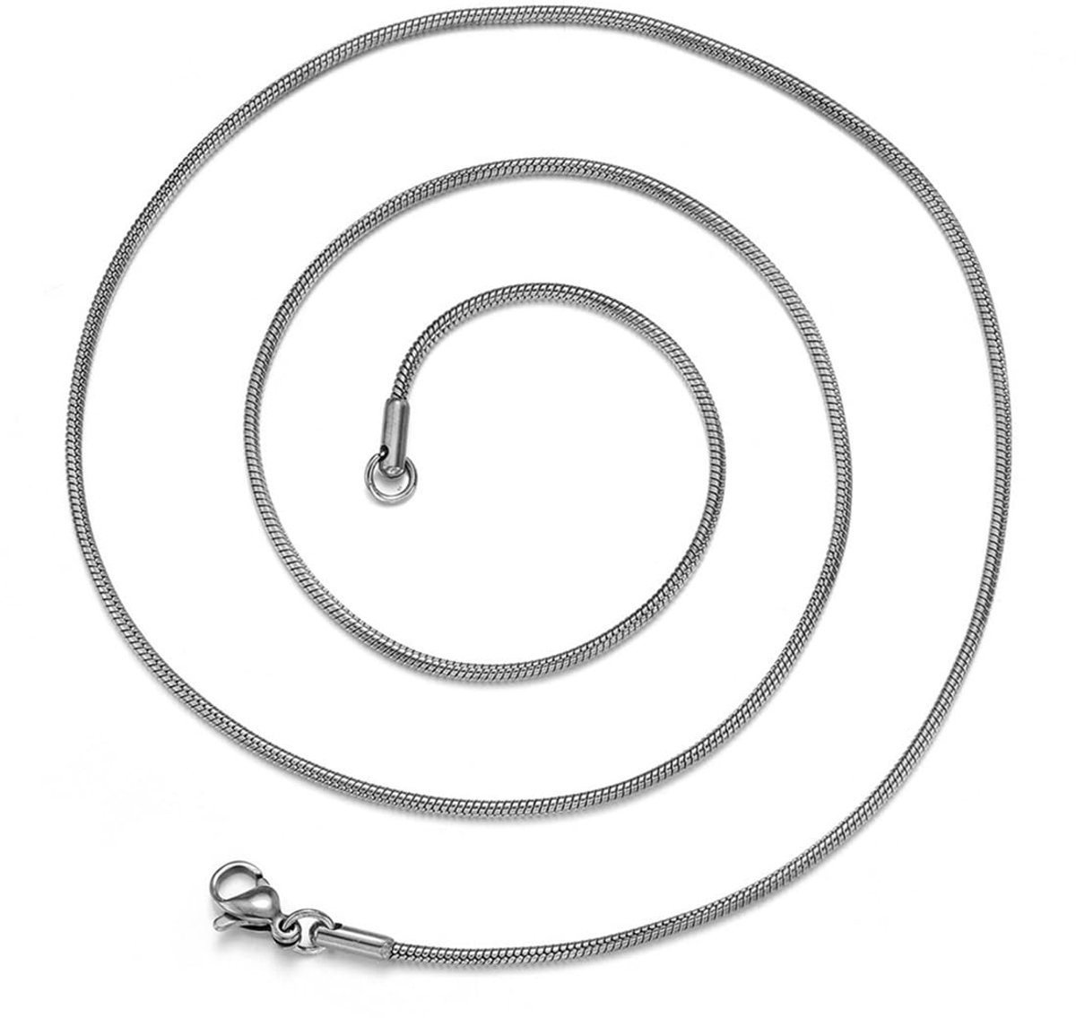 ketting zonder hanger, halsketting voor dames en meisjes, zonder hanger, slangenketting, bedelketting, zilveren ketting voor dames, zonder hanger, 40 cm