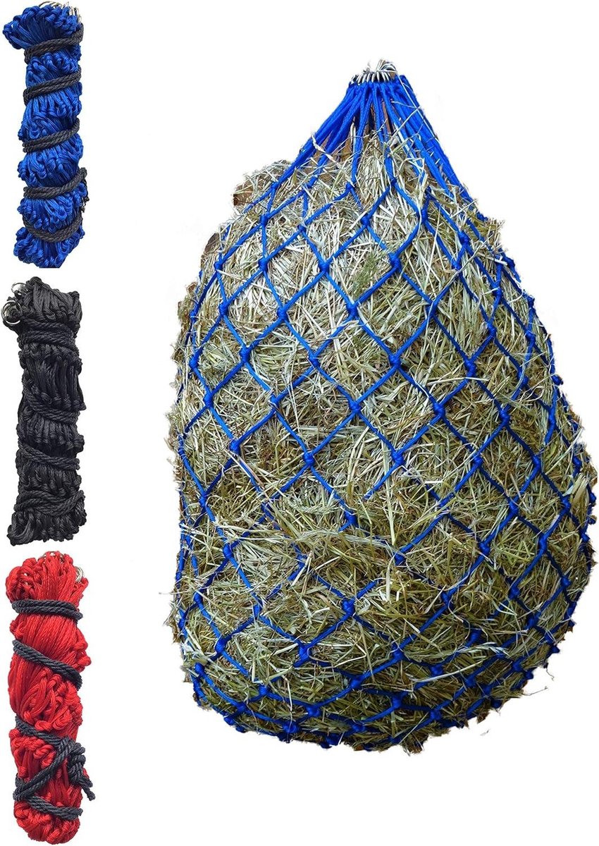 Hooinet - Kuilvoer Net - Paarden Voeren - Kleine Mazen - 42 Inch - Blauw