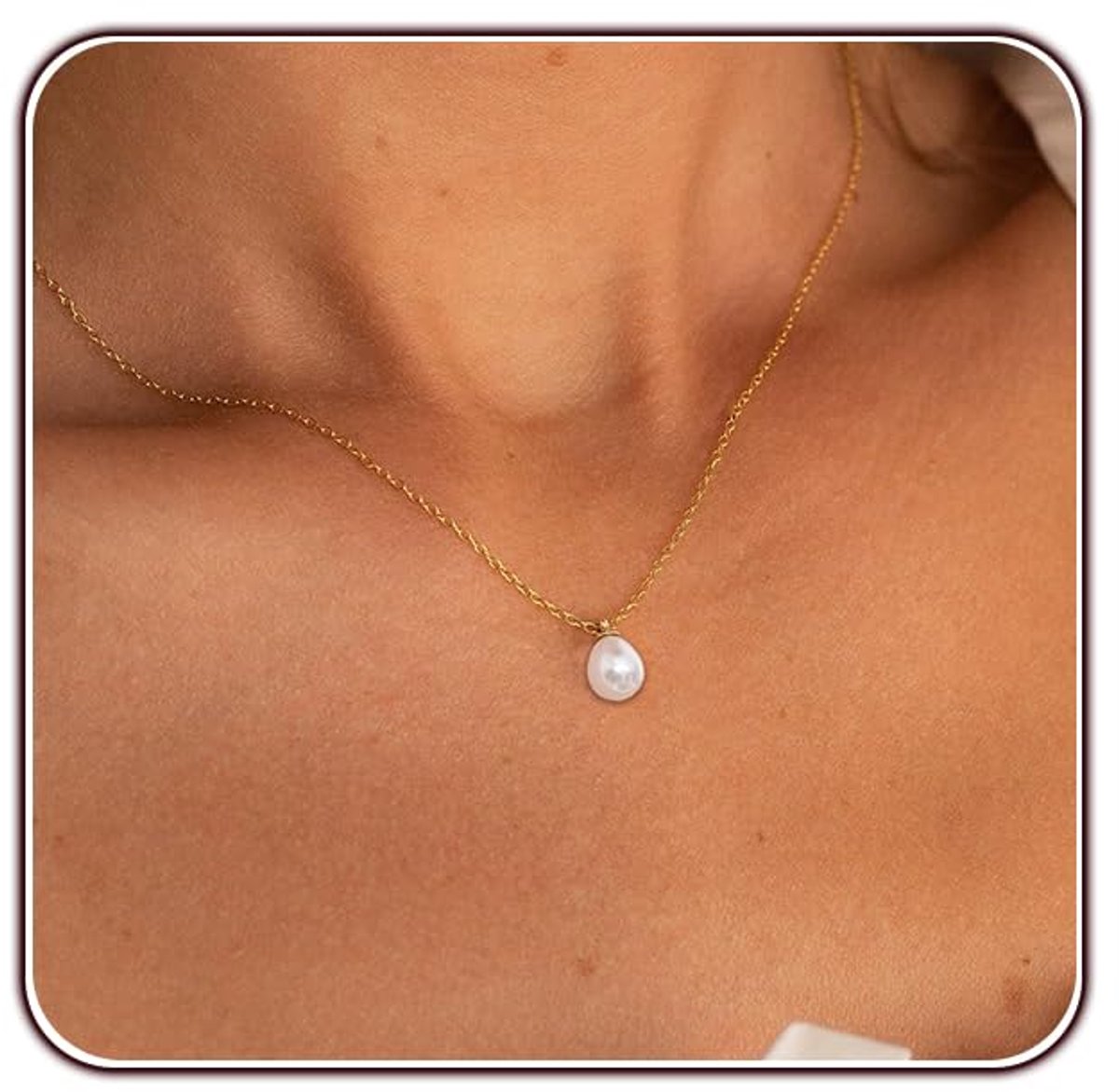 Parelkettingen voor vrouwen, gouden ketting met witte parel, hanger, bedel, collier, sieradensets, geschenken voor meisjes en dames