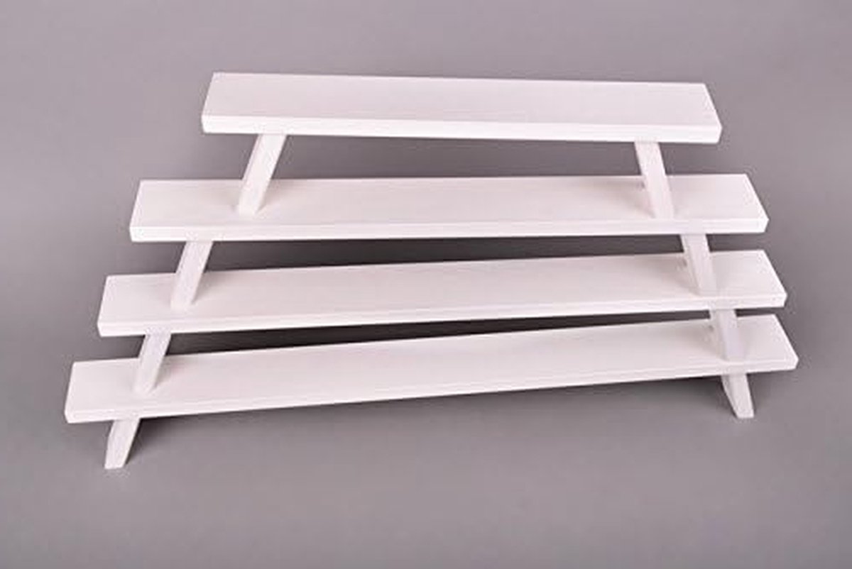 Vensterbank verhoging - Houten onderzetter - Sfeer decoratie - Traditioneel Ertsgebergte - 70 cm lang - Wit