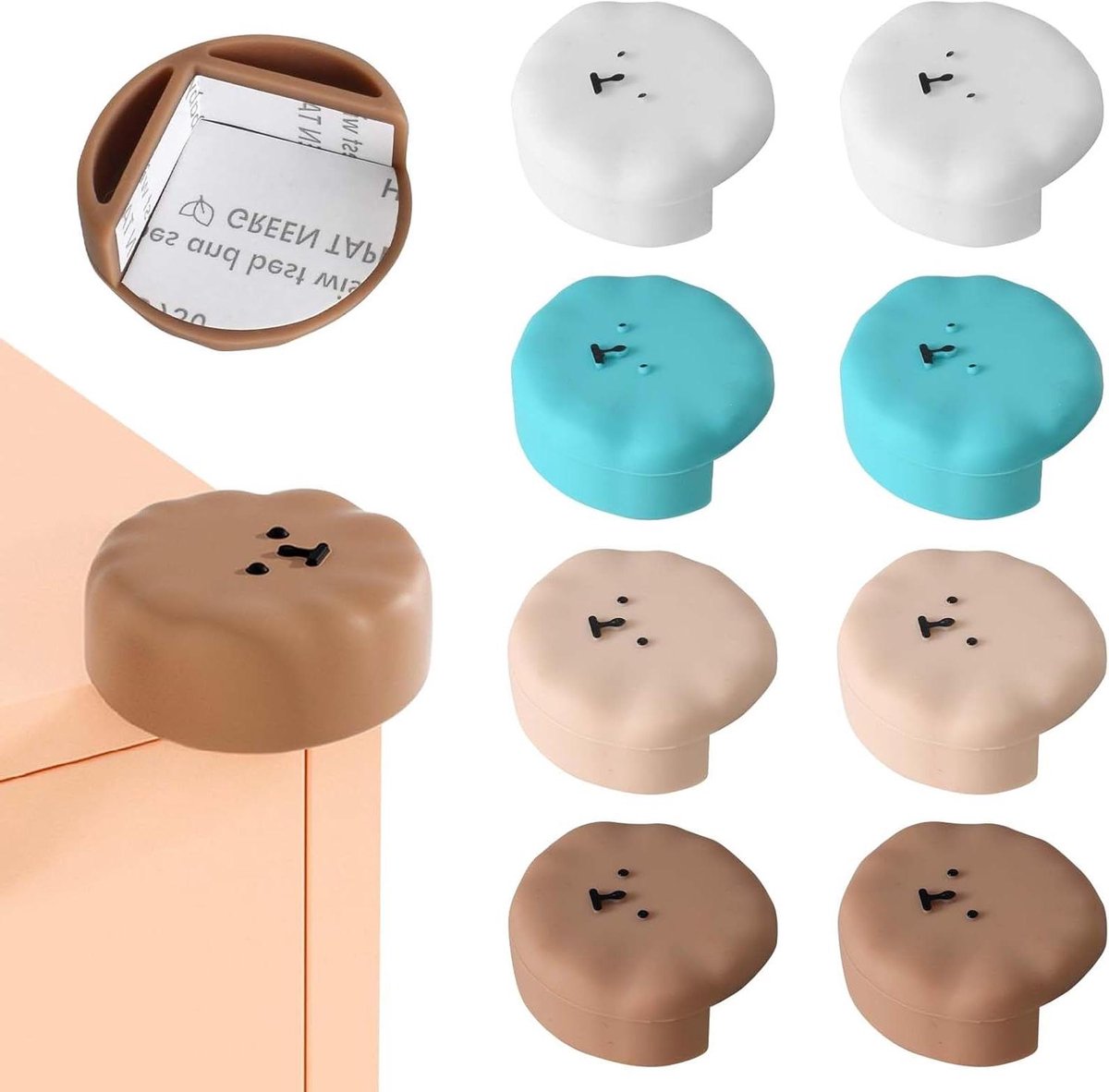 Hoekbeschermers Kinderen - Meubelbescherming - Veilige Omgeving Creëren - Zacht Flexibel Siliconen - 8 Stuks - Multicolor