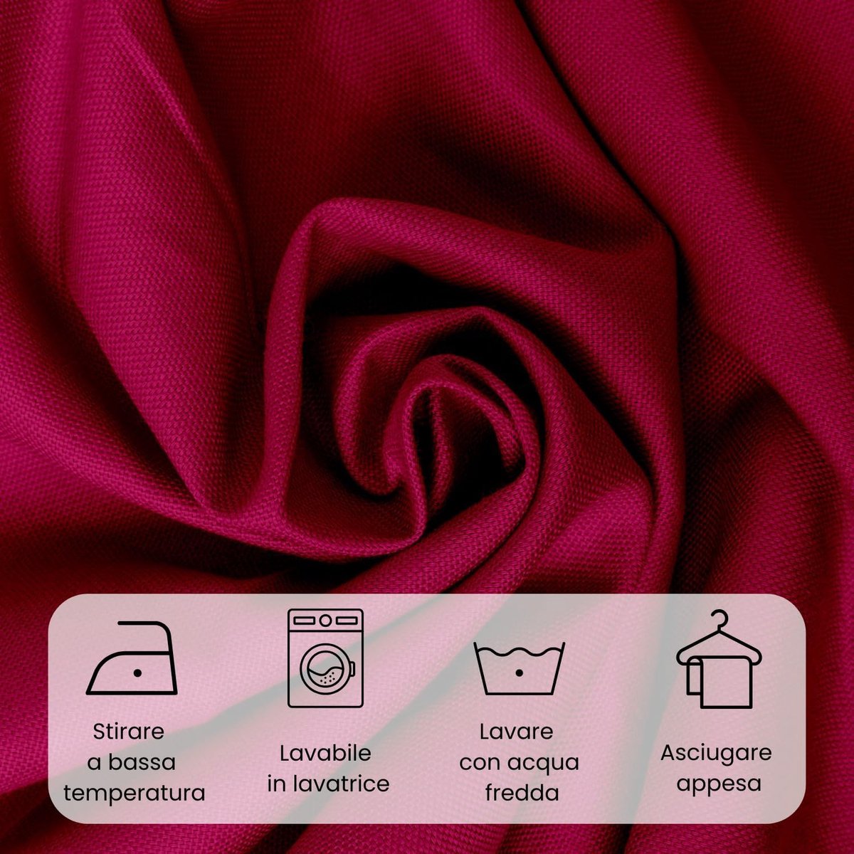 Tafelkleed Katoen - Keukentextiel - Eettafel Dekken - Gemaakt in Italië - 200 x 200 cm - Fuchsia
