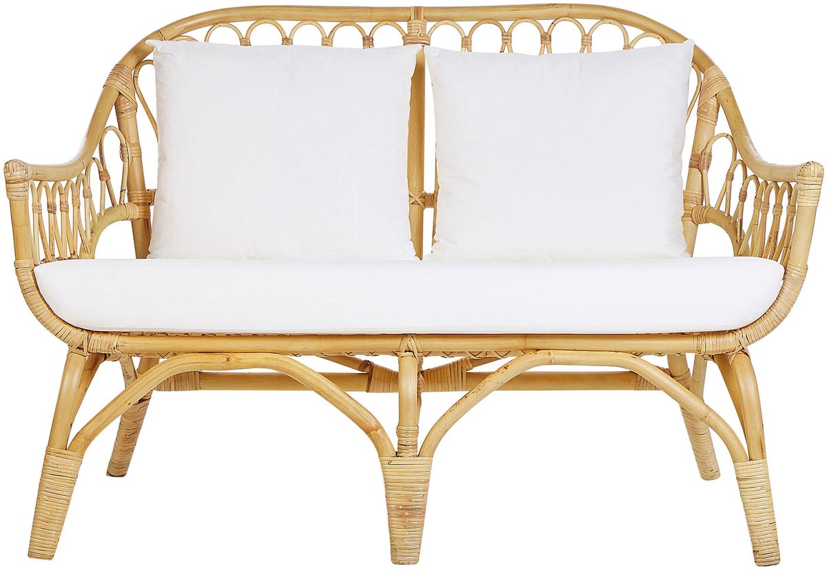 Beliani SIBARI - Loungeset voor 4 - Beige - Rotan
