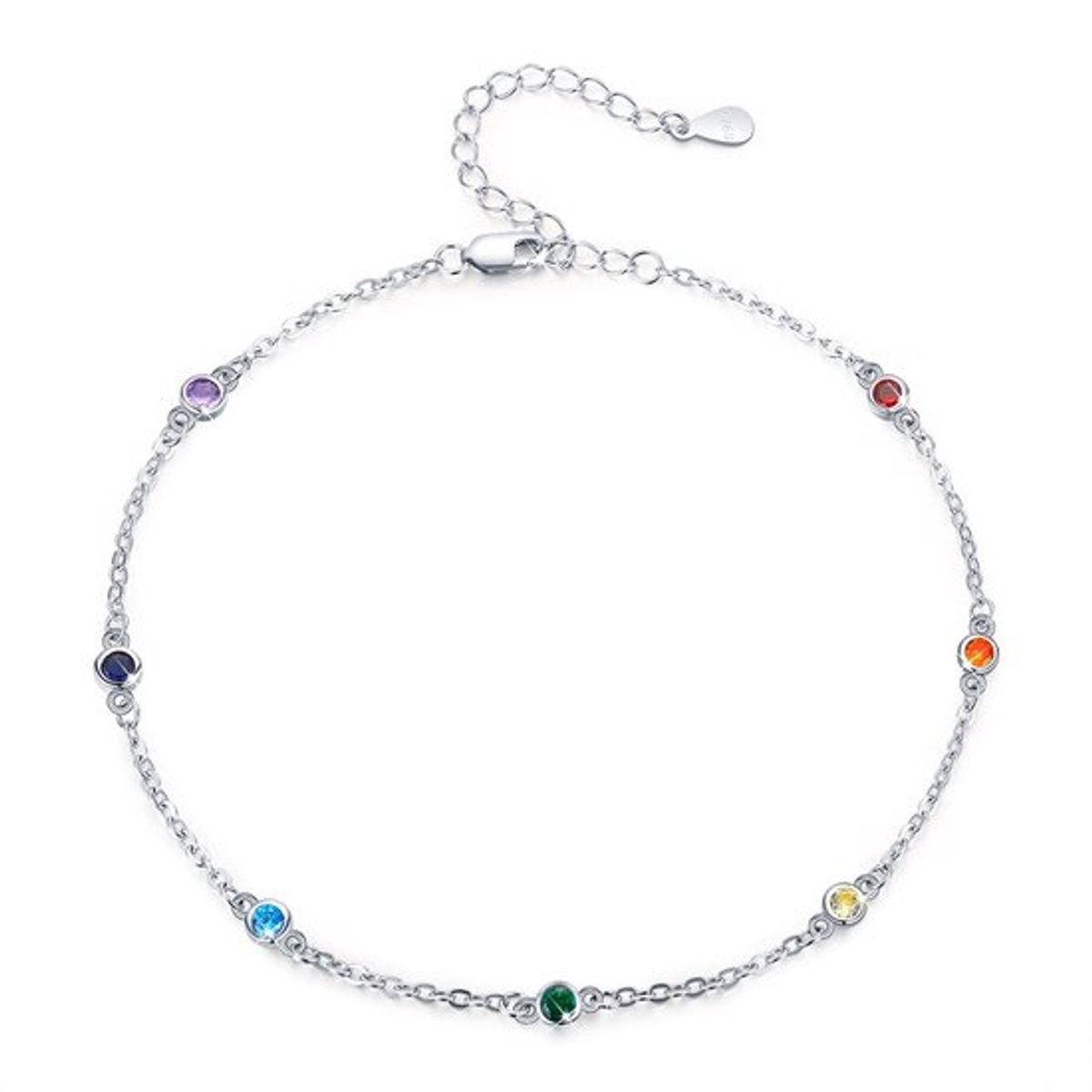 Dailygoody - Chakra Enkelbandje - Yoga Armband - 7 Chakra Amulet - 9