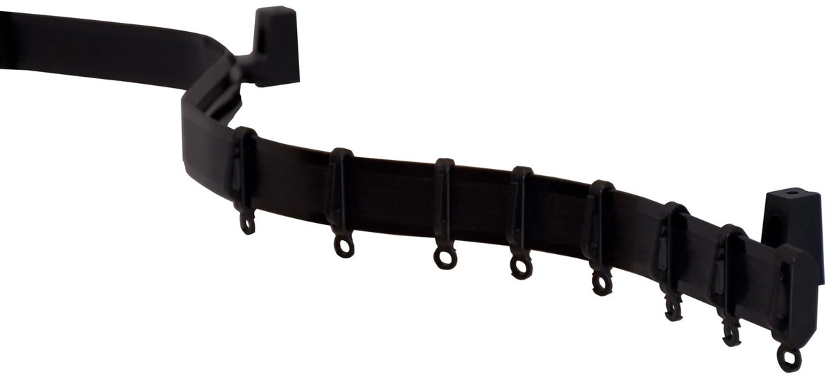 Gordijnrailset Flexline, gordijnrail, 350 cm, kunststof, zwart