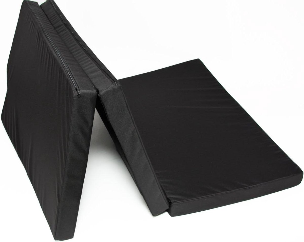 Vouwmatras - Opvouwbaar matras - Comfortabel slapen - Wasbare hoes - 200 x 110 cm - Zwart