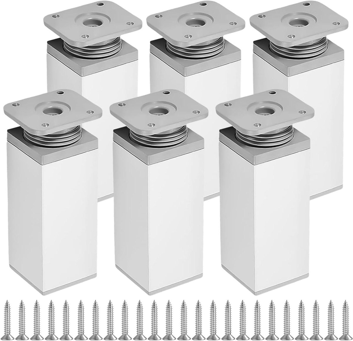 Meubelpoten - Tafelpoten Kastpoten - Meubels Verhogen - In hoogte verstelbaar - 6 stuks 60 mm - Mat