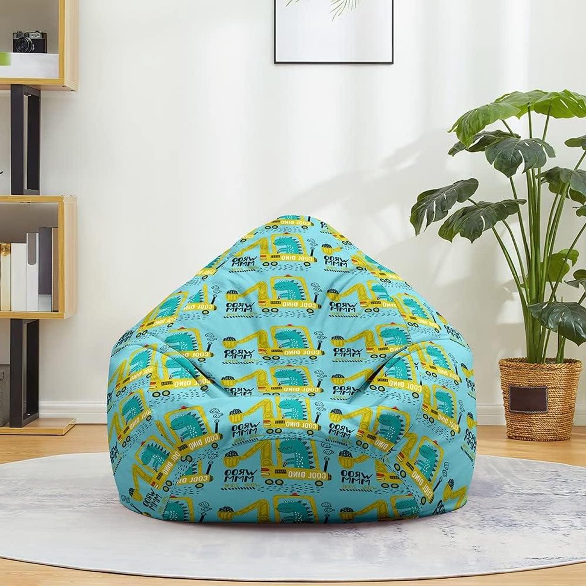 Zitzakstoel - Stoelhoes - Speelgoed Opslag - Hoge Rug - XL 100x120 cm - Dinosaurus
