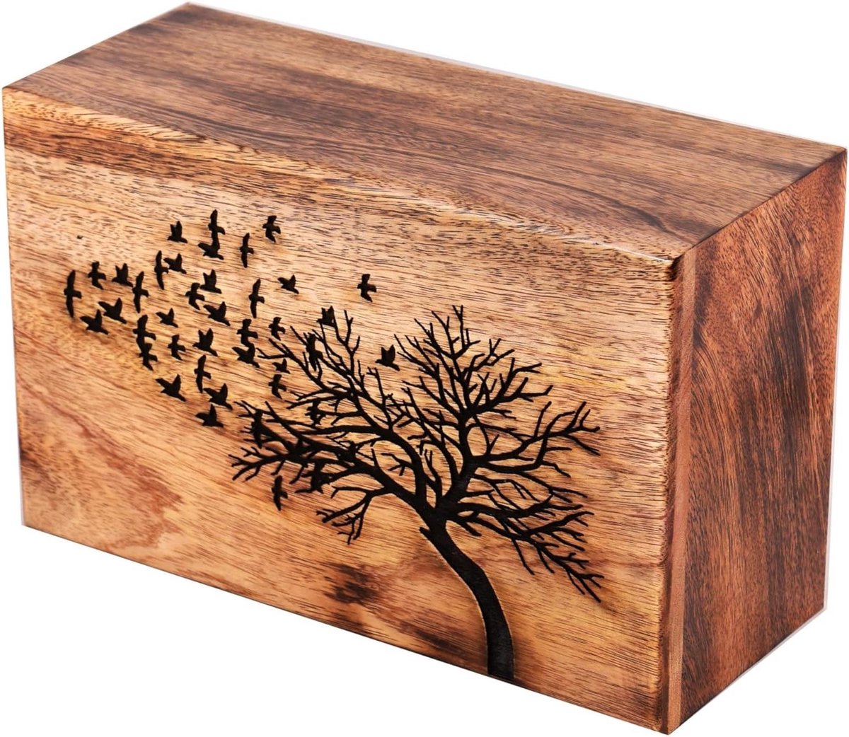 Houten Urn - As Urn - Herdenking Thuis - Handgemaakt Ontwerp - 250 Kubieke Inch - Antiek