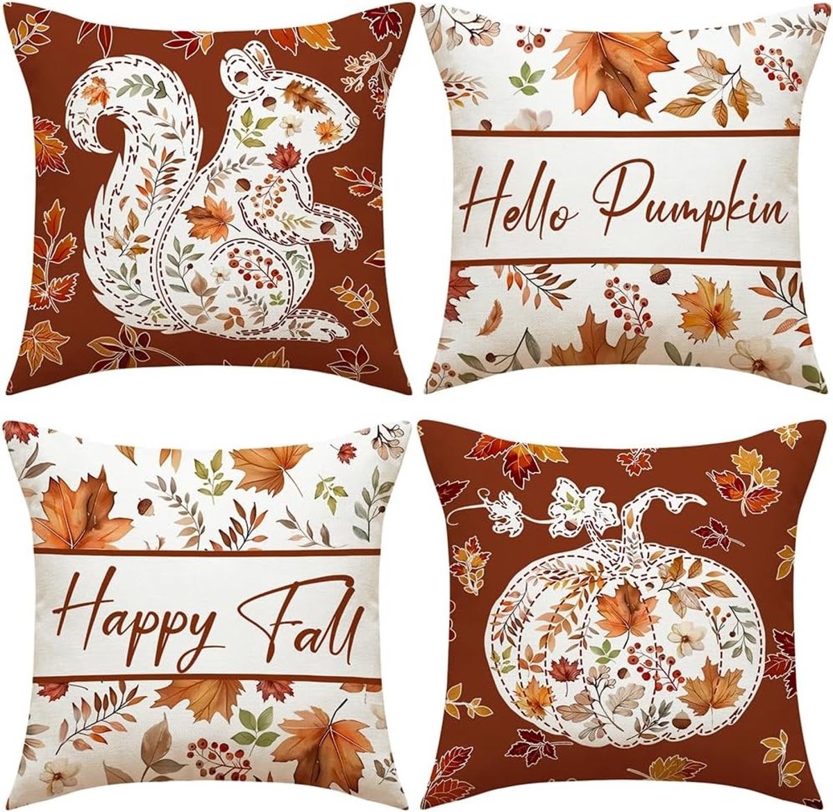 Decoratieve Kussenslopen voor de Herfst 50 x 50 cm - Kussens voor Bank, Tuin en Slaapkamer