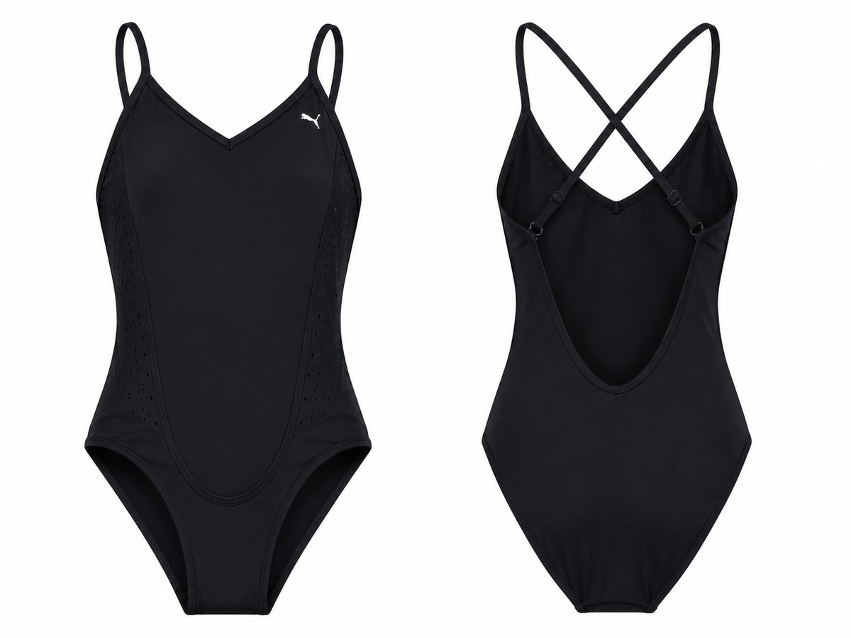 Puma crossback swimsuit badpak Zwart