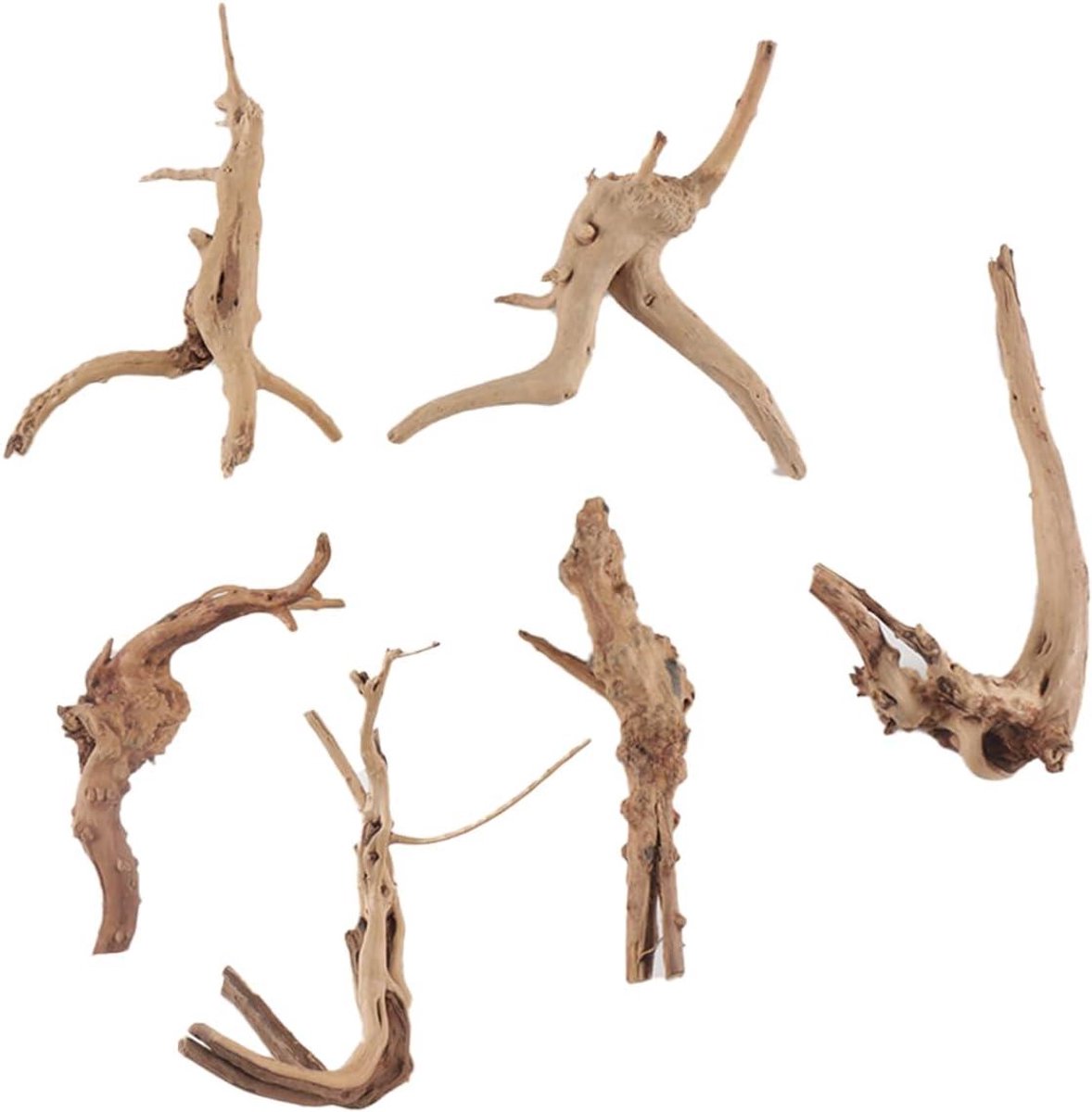 Aquarium Drijfhout Takken - Decoratie Hout Reptiel - Natuurlijke Inrichting - Echt Boomhout - 10-15 cm - Bruin