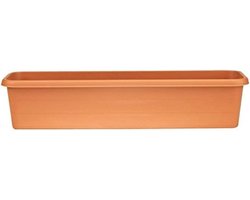 Terrastrog plantenbak - Bloembak langwerpig - Planten decoreren - Duurzame kunststof - 80 cm - Terracotta