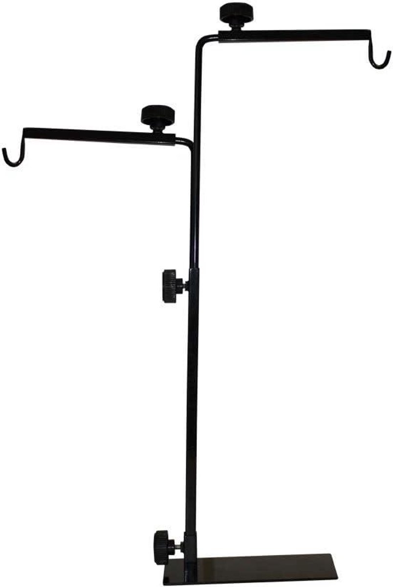 Dubbele Licht Standaard - Verlichtingsbeugel Terrarium - Klimaatbeheersing Reptielen - In hoogte en breedte verstelbaar - 36 cm - Geschilderd