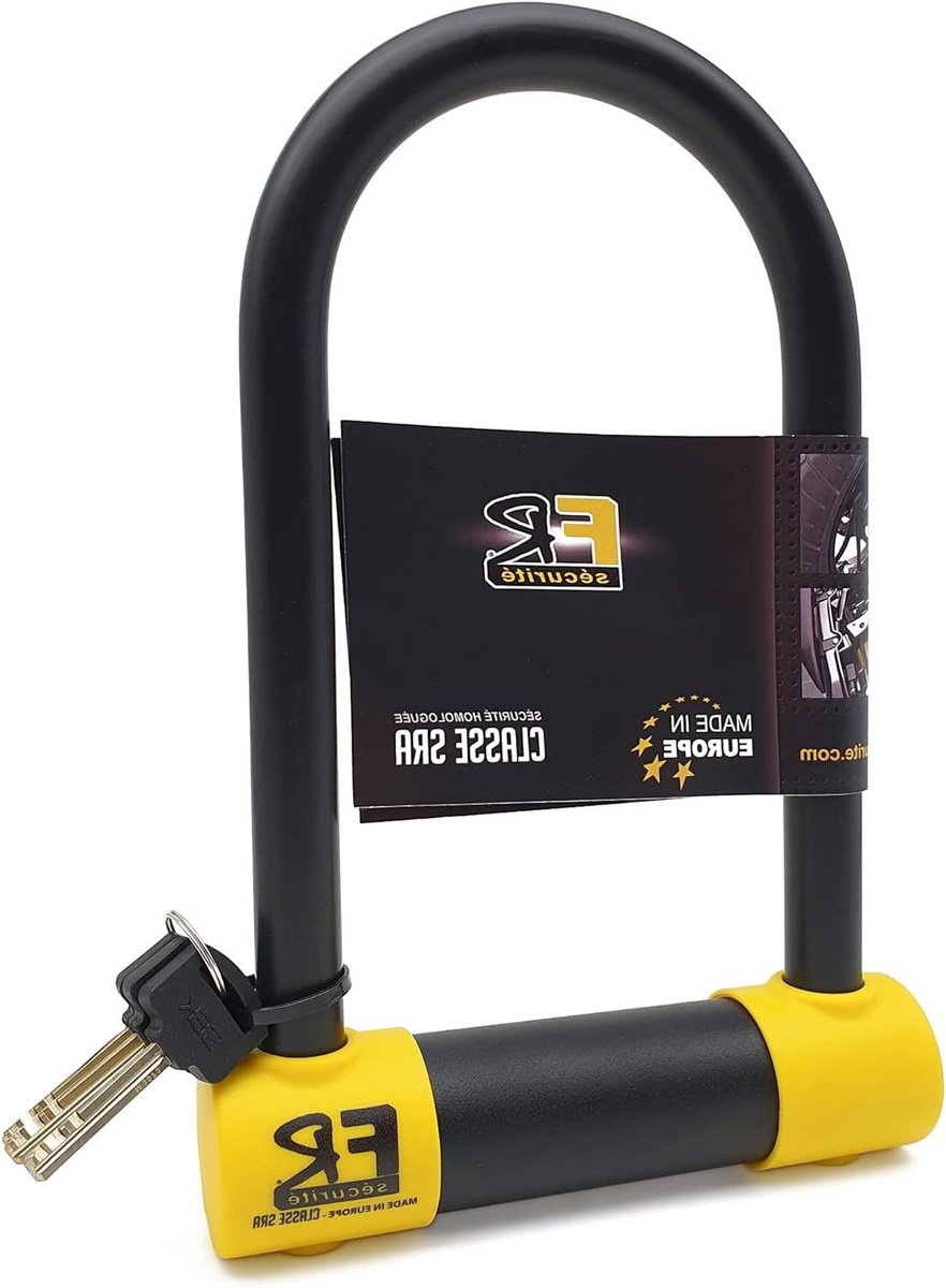 Motorfiets U-slot - Schijfslot Scooter - Diefstalbeveiliging Motor - Gehard Stalen Vork - 120x220mm - Zwart
