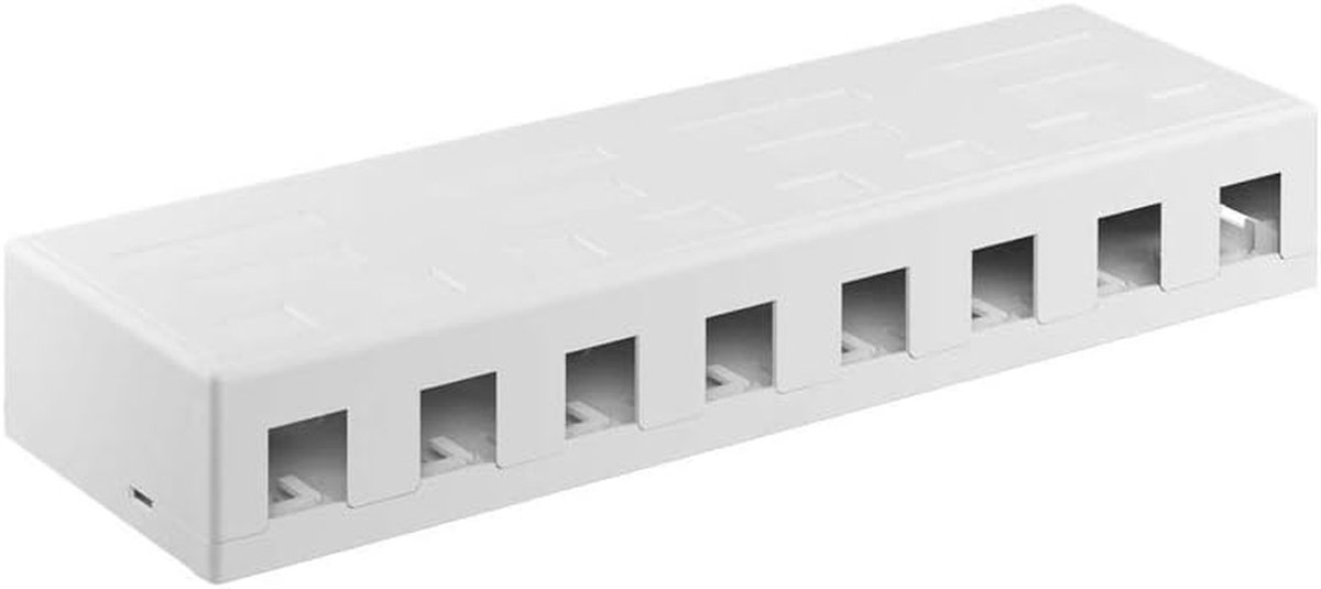 Lege Keystone Behuizing - Patchpaneel Opbouwdoos - Netwerk Installatie - 8 Poorten Snap-in - 217 x 30 mm - Wit