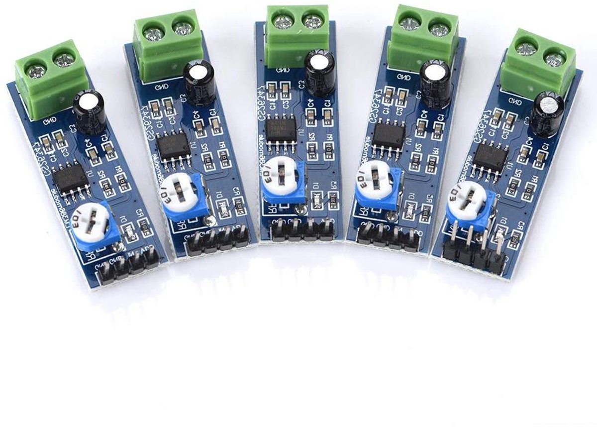 Audioversterkermodule - LM386 Chip Board - Geluid Verbeteren - 200-voudige Versterking - 4 x 13 cm - Groen