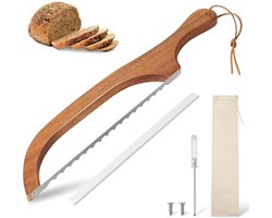 Broodzaag - Broodsnijder - Gekarteld Lemmet - Broodsnijder hulpmiddel - Brood Mes Universeel - Ergonomisch handvat - Geschikt Voor brood, gebak en taarten - Zuurdesem snijder