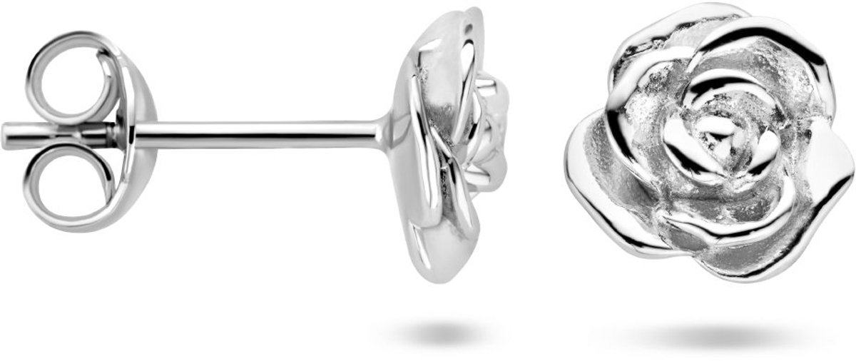 Zilver Gerhodineerd Oorknoppen Roos 1336345