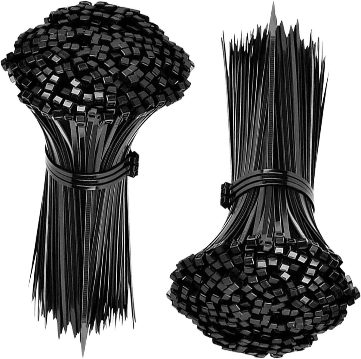 Kabelbinders Zwart - Tie Wraps Plastic Sluitingen - Kabelbeheer Organiseren - UV-bestendig Nylon 66 - 200 mm x 2.5 mm