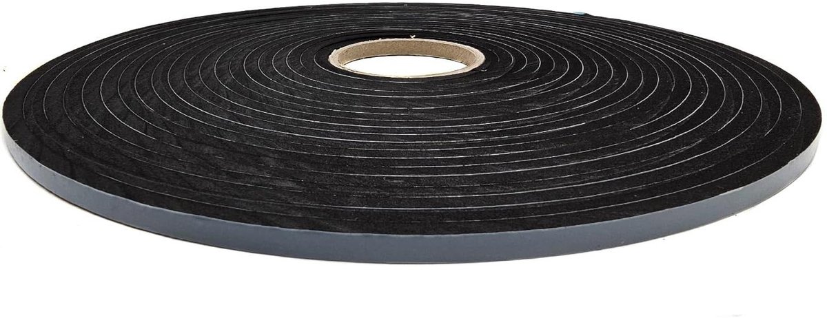 EPDM Schuimband - Afdichtingstape Zwart - Voertuig Afdichting - Eenzijdig Zelfklevend - 10 meter - Zwart