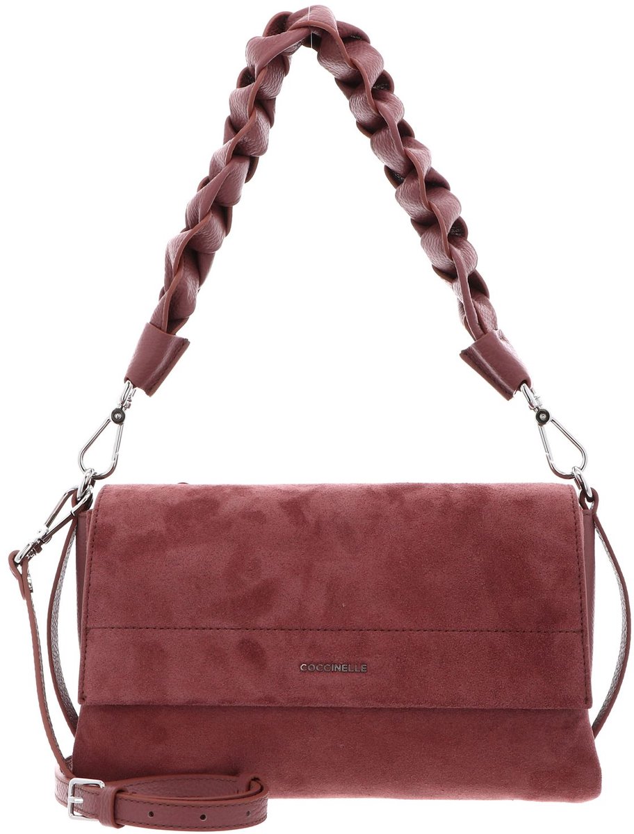 COCCINELLE Leren schoudertas Boheme Shoulder Bag Suede Leather / Grained Lea. Wint. Rose / W. Ros (rood)paars