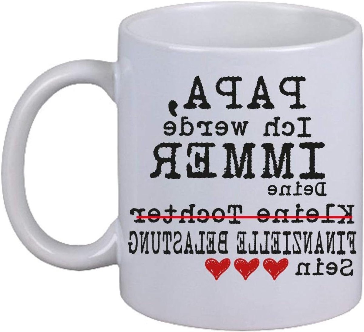 Koffiemok Papa - Beker Vader - Cadeau Idee - Vaatwasserbestendig - 97 cm Hoog - Wit