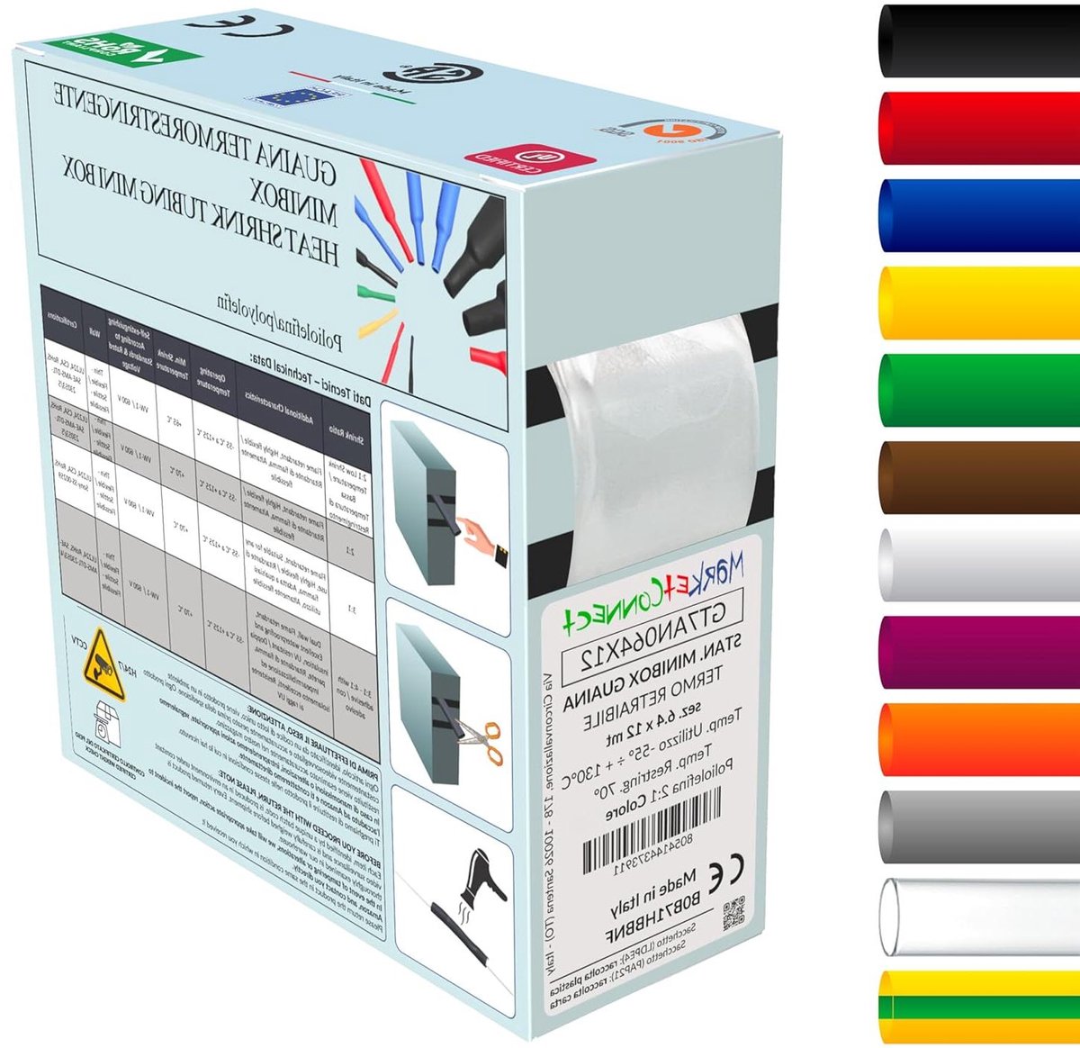 Krimpkous Transparant - Isolatiebuis Krimpfolie - Kabelbescherming - Lage Krimptemperatuur - 64 mm 8 meter - Transparant