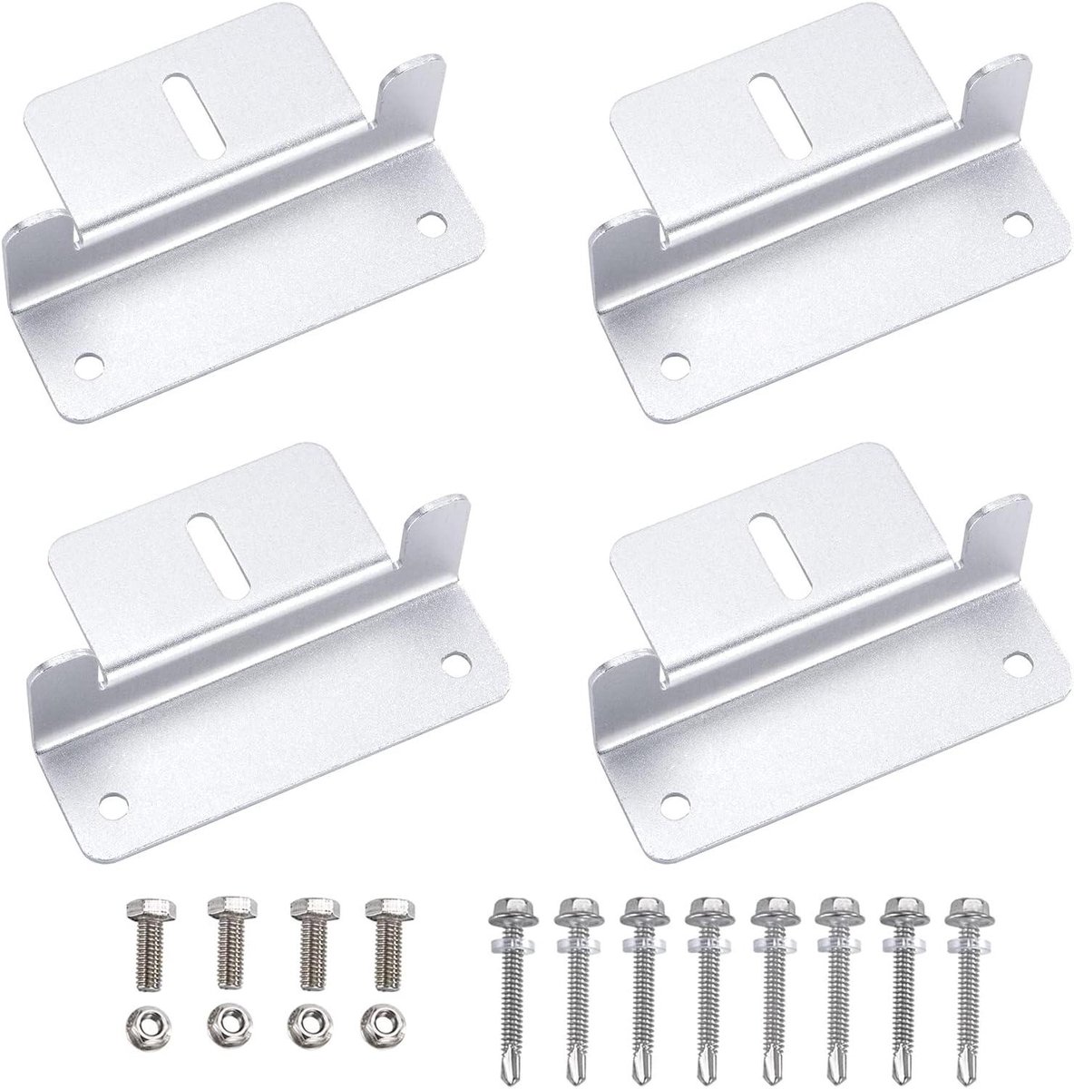 Zonnepaneel Houder - Montagebeugel - Bevestigen Zonnepanelen - Aluminium Legering - 4 stuks - Zilver
